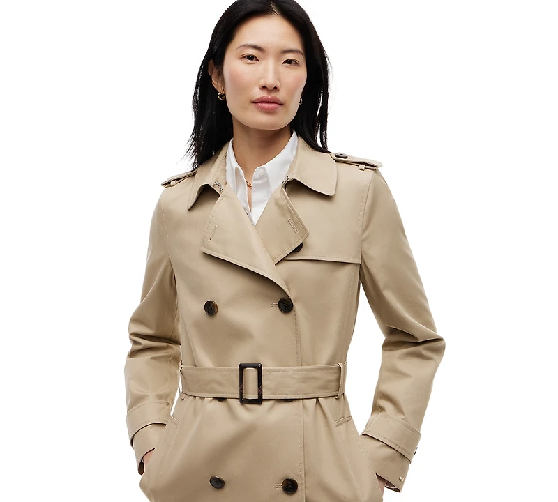 Tommy Hilfiger Women's Double-Breasted Belted Trench Coat