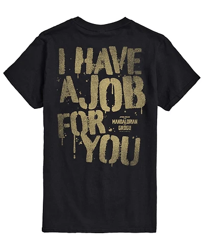Airwaves Men's The Mandalorian & Grogu Have Job For You Graphic T-Shirt