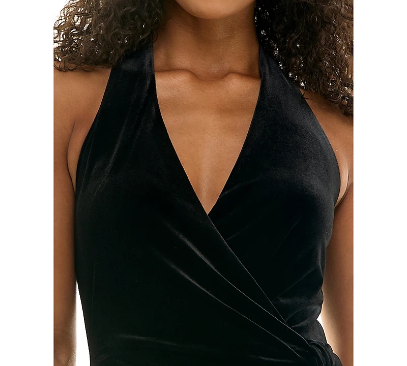 Seni & Cade Juniors' Cowl Neck Halter Slim Short Dress