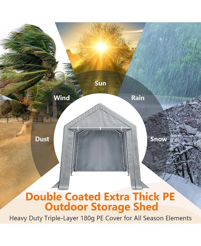 gaomon 13x20 Feet Heavy Duty Outdoor Carport Canopy, 180G Double-Coated Pe, Roll-Up Zipper Door, Removable Sidewalls