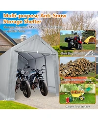 gaomon 13x20 Feet Heavy Duty Outdoor Carport Canopy, 180G Double-Coated Pe, Roll-Up Zipper Door, Removable Sidewalls