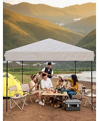 gaomon 10x10 Ft Pop Up Canopy Tent with 4piece Sidewalls, Portable Instant Commercial Canopy with 4 Stakes, 4 Ropes, 4 Sandbags