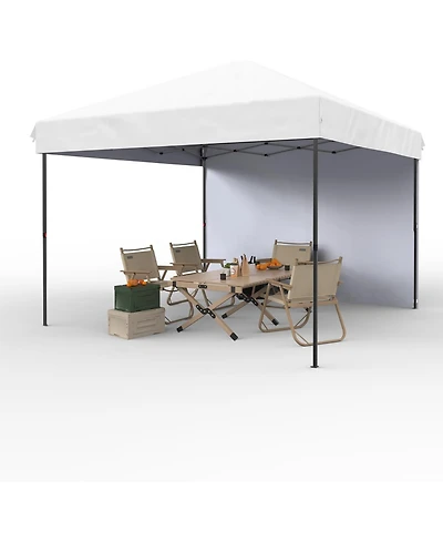 gaomon 10x10 Feet Pop Up Canopy Tent, Instant Canopies Portable Gazebo with 1 Removable Sidewall, 4 Stakes, 4 Ropes for Outdoor Events, Patio, Party