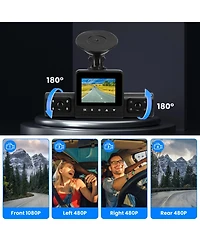 Neewer 1080P 4-Channel Dash Cam with Night Vision, Loop Recording, Parking Monitor