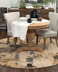 Closeout! Karastan Elements Treviso Grey 8' x 8' Round Area Rug