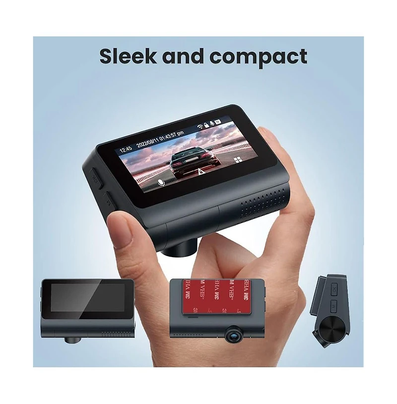 Neewer Front and rear Dash Cam, with 64GB card, 3.8 "4K Uhd Wifi Gps touchscreen