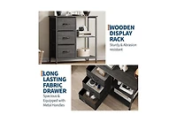 homfan 3-Drawer File Cabinet with Printer Stand - Under Desk Organizer with 2 Open Storage Shelves