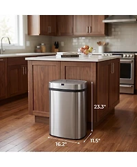 Mega Casa 18-Gallon Motion Sensor Trash Can with 26 Trash Bags, Rectangular Waste Sorting Bin with Dual Split Rings