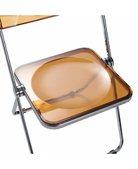 LeisureMod Lawrence Acrylic Folding Chair With Metal Frame