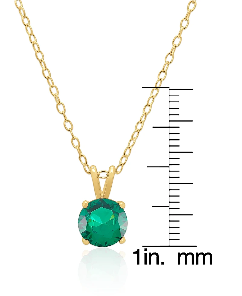 Macy's Simulated Sapphire Solitaire Round Pendant Necklace with Matching Stud Earrings 2-Piece Set