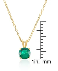 Macy's Simulated Sapphire Solitaire Round Pendant Necklace with Matching Stud Earrings 2-Piece Set