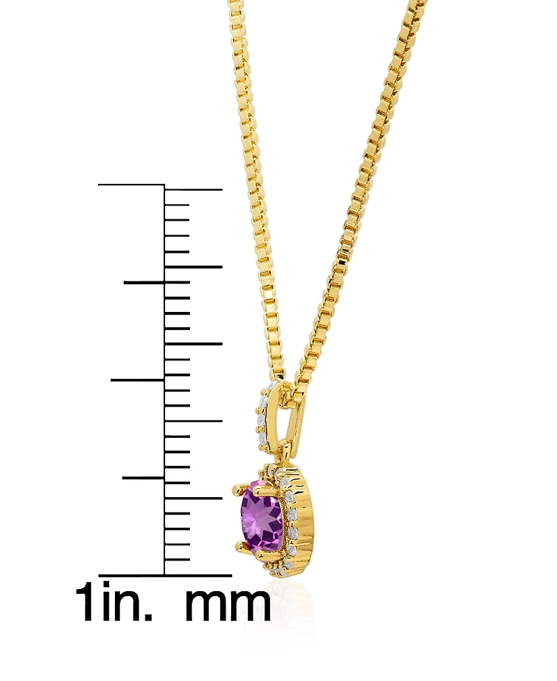 Macy's Set Simulated Cubic Zirconia Round Halo Pendant Necklace with Matching Earrings 2-Piece