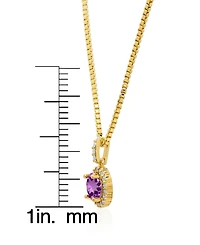 Macy's Set Simulated Cubic Zirconia Round Halo Pendant Necklace with Matching Earrings 2-Piece