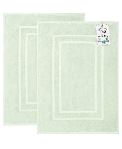 Feather & Stitch, Ny Cotton Super Absorbent Terry 2-Piece Bath Mat Set