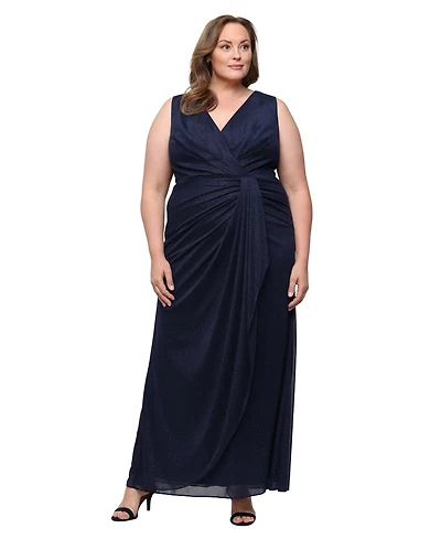 Alex Evenings Plus V-Neck Sleeveless Ball Gown