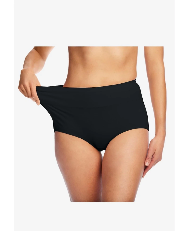 Comfort Choice Women's Cotton Spandex Waist Brief 2-Pack