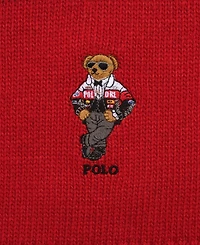 Polo Ralph Lauren Embroidered Motobear Knit Racing Bear Scarf
