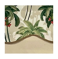 Rlf Home Shadow Gimp Trim Detail Printed Palm Glory High Quality Valance 3" Rod Pocket 50" x 16" Aloe Green