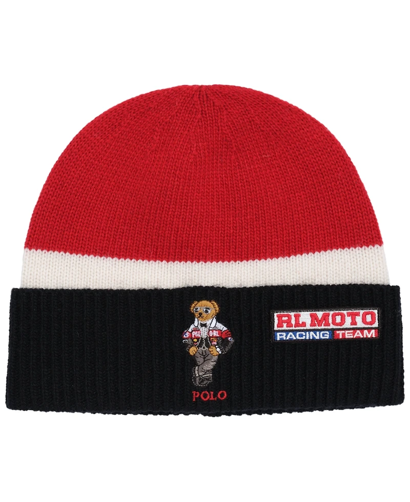 Polo Ralph Lauren Men's Colorblock Holiday Bear Beanie Hat