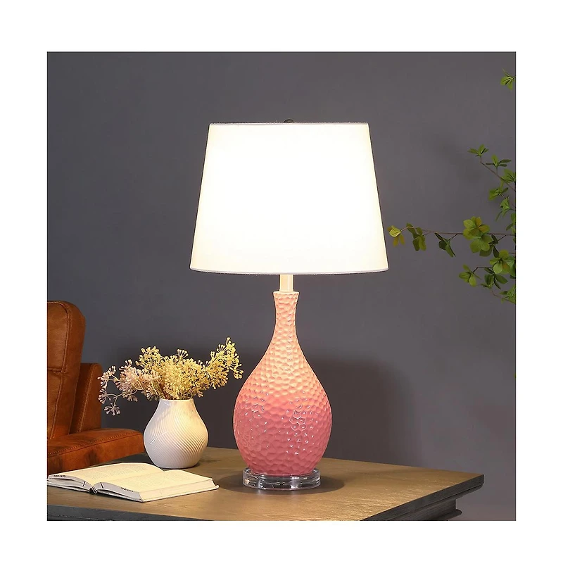 Sofucor 28" Telli Pebble Mid-Century Resin Table Lamp