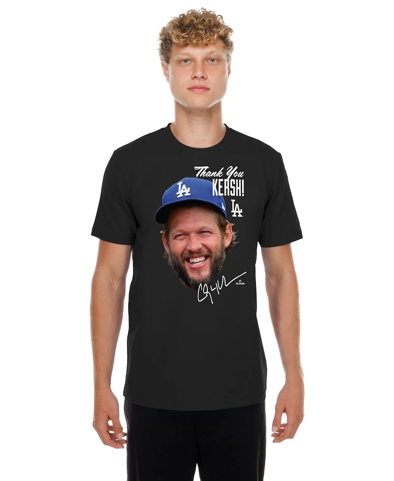 New Era Men's Clayton Kershaw Black Los Angeles Dodgers Retirement Photo T-Shirt