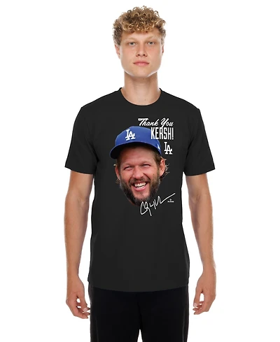 New Era Men's Clayton Kershaw Black Los Angeles Dodgers Retirement Photo T-Shirt