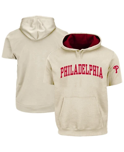 Fanatics Men's Cream/Red Philadelphia Phillies Big Tall Contrast Short Sleeve Hoodie