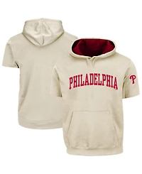 Fanatics Men's Cream/Red Philadelphia Phillies Big Tall Contrast Short Sleeve Hoodie