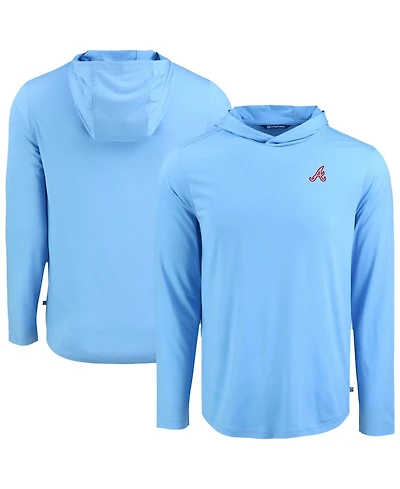 Cutter & Buck Men's Powder Blue Atlanta Braves Coastline Epic Comfort Hoodie Long Sleeve T-Shirt
