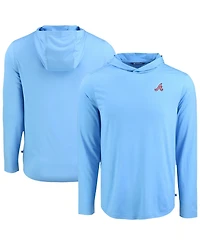 Cutter & Buck Men's Powder Blue Atlanta Braves Coastline Epic Comfort Hoodie Long Sleeve T-Shirt