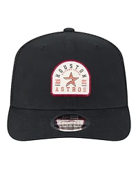 New Era Men's Black Houston Astros Throwback Contest 9SEVENTY Adjustable Trucker Hat