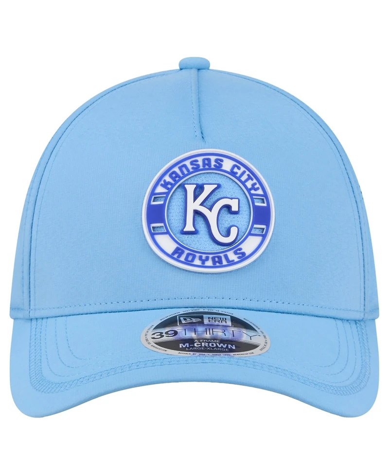 New Era Men's Light Blue Kansas City Royals Patch 39THIRTY A-Frame M-Crown Perforated Flex Hat