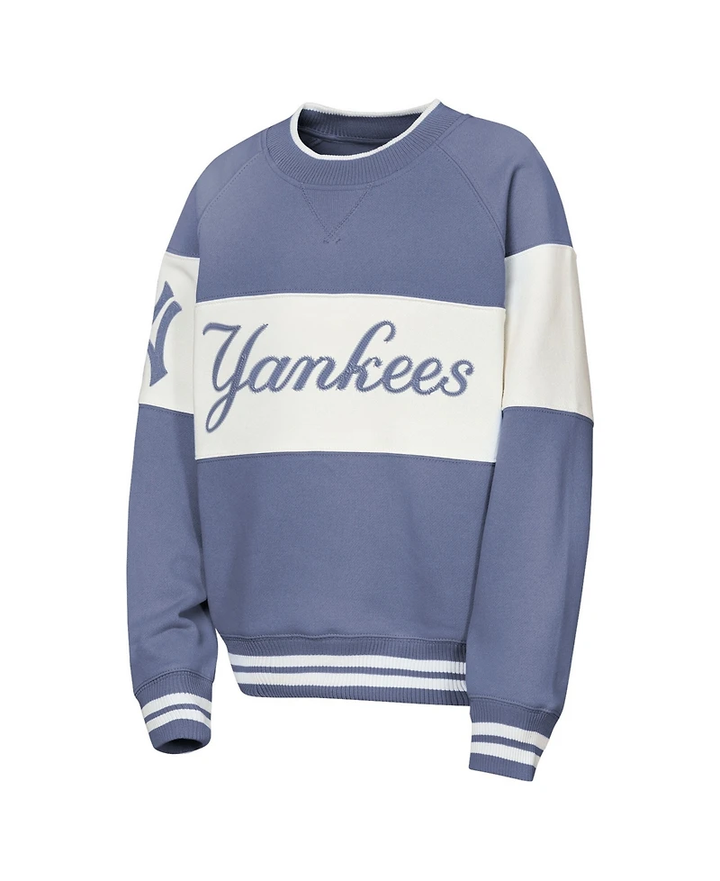 Outerstuff Big Boys and Girls Blue New York Yankees Ultimate Pastels on Base Sweatshirt