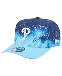 New Era Men's Light Blue Philadelphia Phillies Deep Water Pre-Curved 9FIFTY A-Frame Snapback Hat