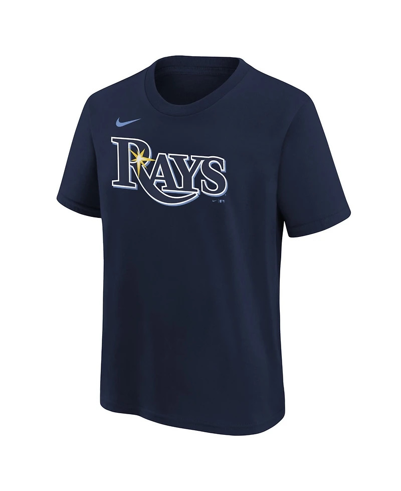 Nike Big Boys and Girls Navy Tampa Bay Rays Wordmark T-Shirt