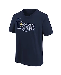 Nike Big Boys and Girls Navy Tampa Bay Rays Wordmark T-Shirt