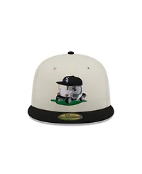 New Era Men's Cream/Black Chicago White Sox Bullpen Cart 59FIFTY Fitted Hat