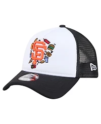 New Era Big Boys and Girls White/Black San Francisco Giants Food A-Frame 9FORTY Trucker Adjustable Hat