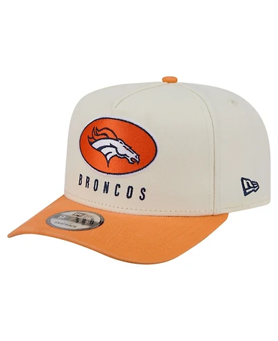 New Era Men's Cream/Orange Denver Broncos Washed A-Frame 9FIFTY Snapback Hat