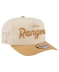 New Era Men's Cream Texas Rangers Herringbone 9FIFTY A-Frame Snapback Hat