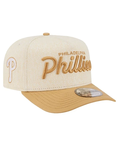 New Era Men's Cream Philadelphia Phillies Herringbone 9FIFTY A-Frame Snapback Hat