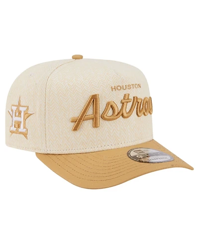 New Era Men's Cream Houston Astros Herringbone 9FIFTY A-Frame Snapback Hat