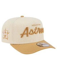 New Era Men's Cream Houston Astros Herringbone 9FIFTY A-Frame Snapback Hat
