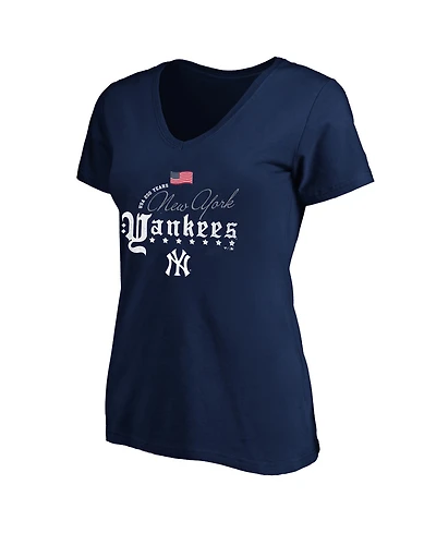 Fanatics Women's Navy New York Yankees Usa 250 Years Plus V-Neck T-Shirt