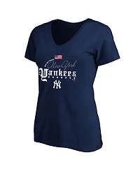 Fanatics Women's Navy New York Yankees Usa 250 Years Plus V-Neck T-Shirt