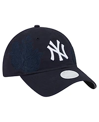 New Era Women's Navy New York Yankees Roses 9TWENTY Adjustable Hat