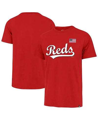 '47 Brand Men's Red Cincinnati Reds Heritage U.s. Flag T-Shirt