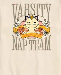 Airwaves Men's Pokemon Meowth Varsity Nap Team Graphic T-Shirt
