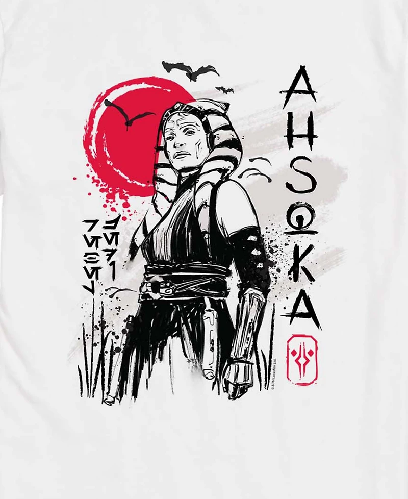 Airwaves Men's Star Wars Ahsoka Ink Drawing Graphic T-Shirt