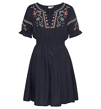 Lascana Women's Embroidered Short Sleeve Dress